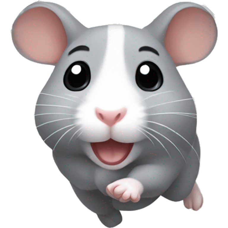 Grey hamster running in circle  emoji