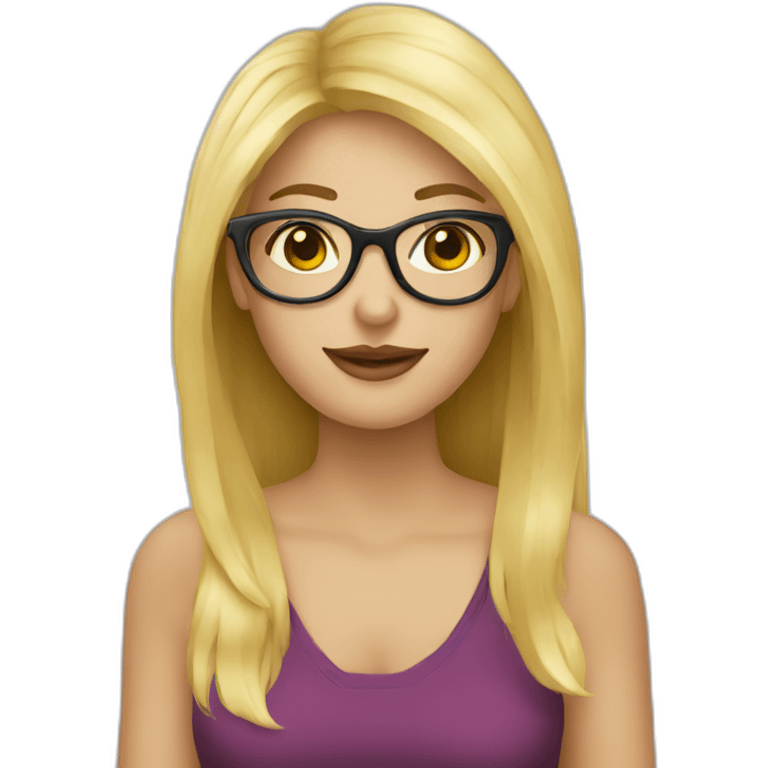 Fille blonde a lunette emoji