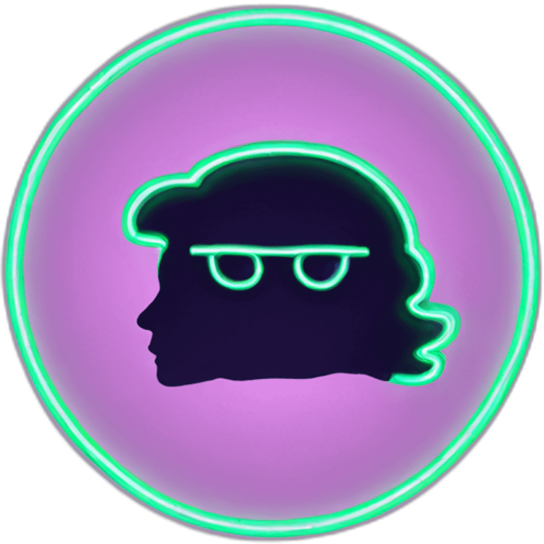 silhouette neon sign emoji