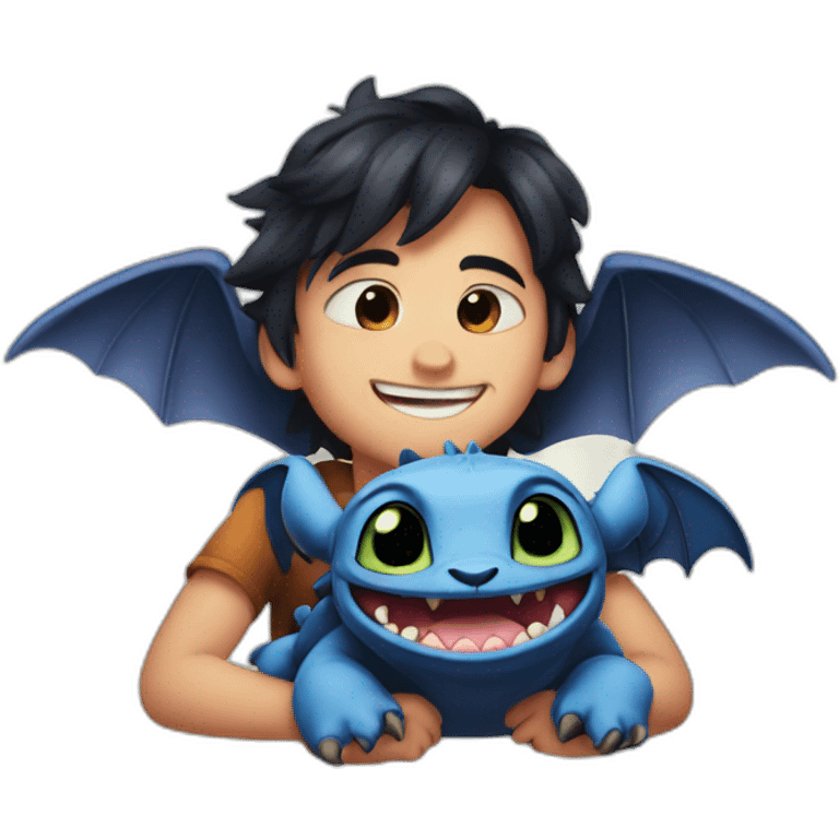 Stitch and Toothless as best friends emoji