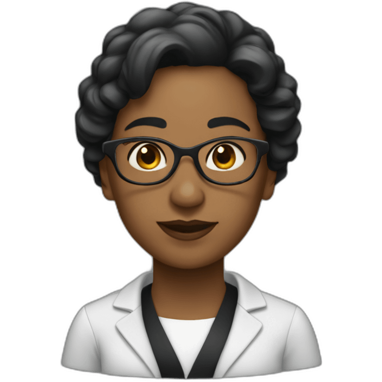 Profesora cabello negro francés emoji