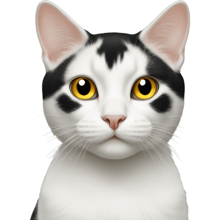 Black yellow and white cat emoji