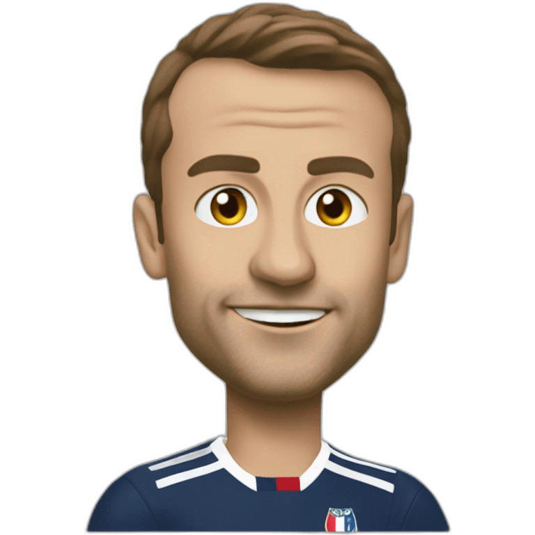 Macron en tenu de foot emoji