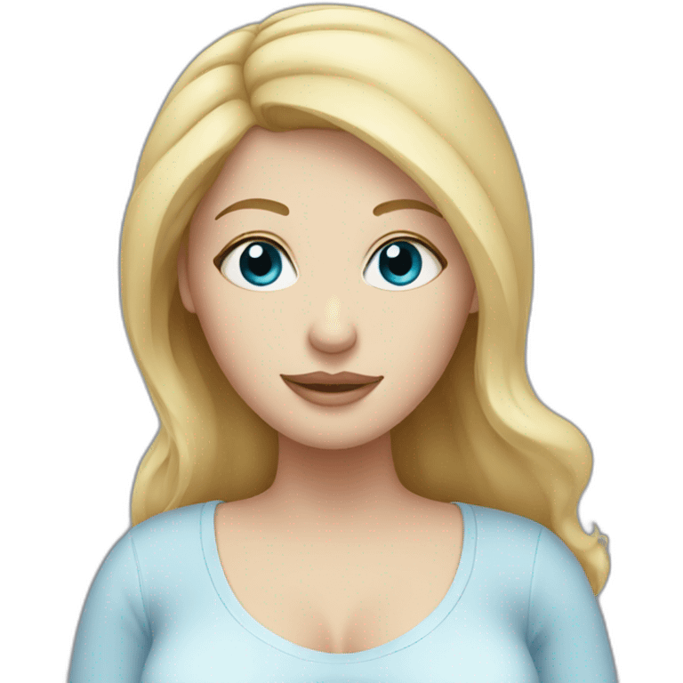 White Pregnant Woman With Blonde Hair And Blue Eyes emoji