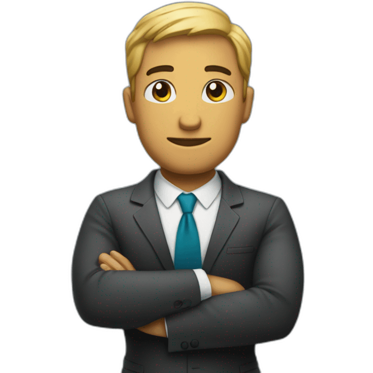 Bussiness man with arms crossed emoji