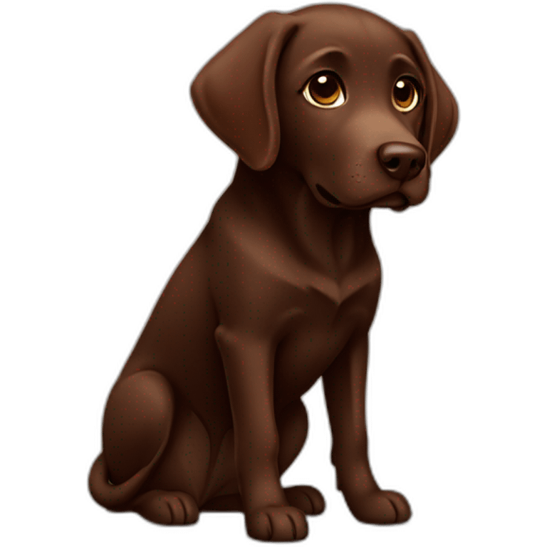 Labrador Retriver chocolate color looks like Harry Potter emoji