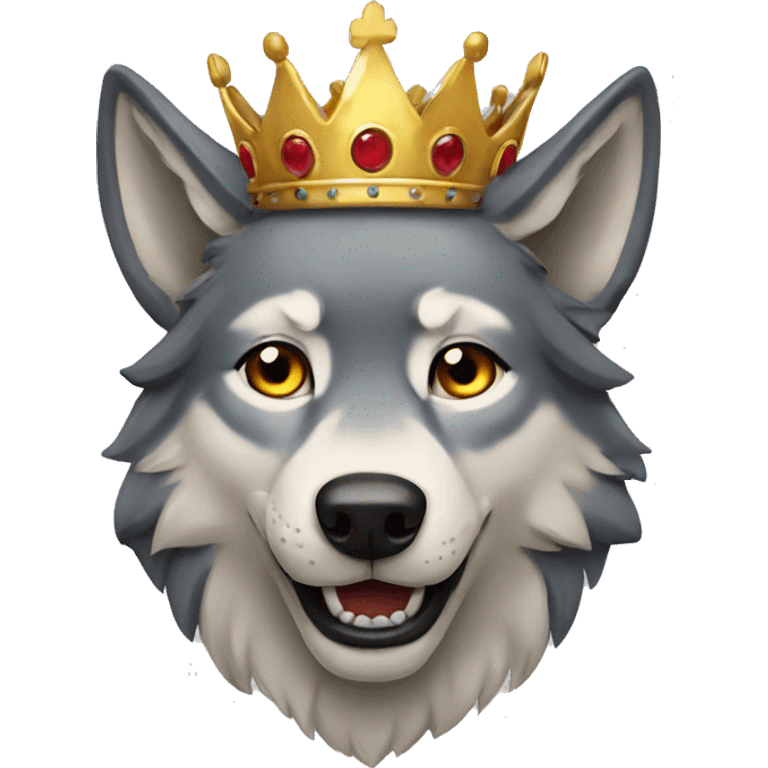 Wolf wearing a crown emoji