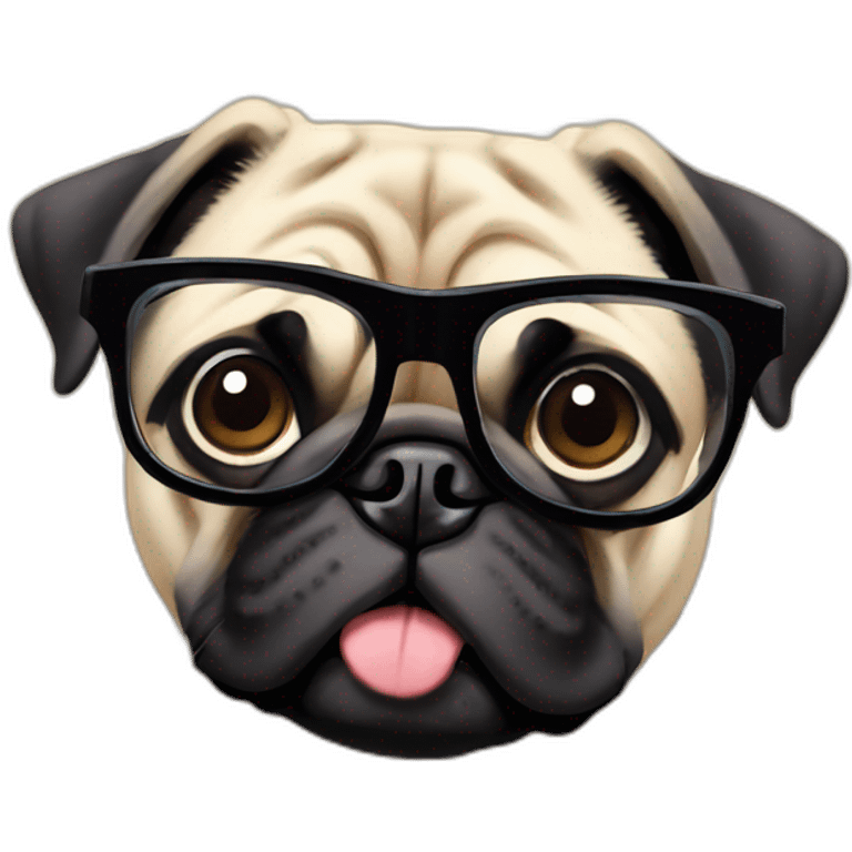 pug-with-glasses emoji