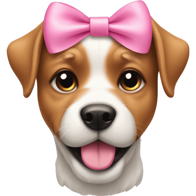 Dog wit pink bow  emoji