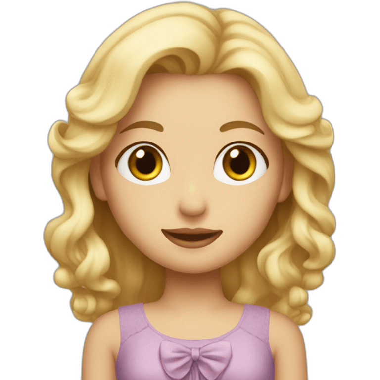 A blonde girl looks like a Jennie wearing a Rosie dress emoji