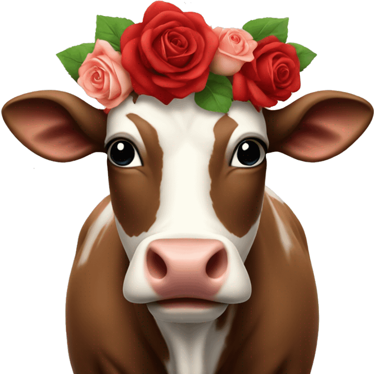 Cow with roses on head  emoji