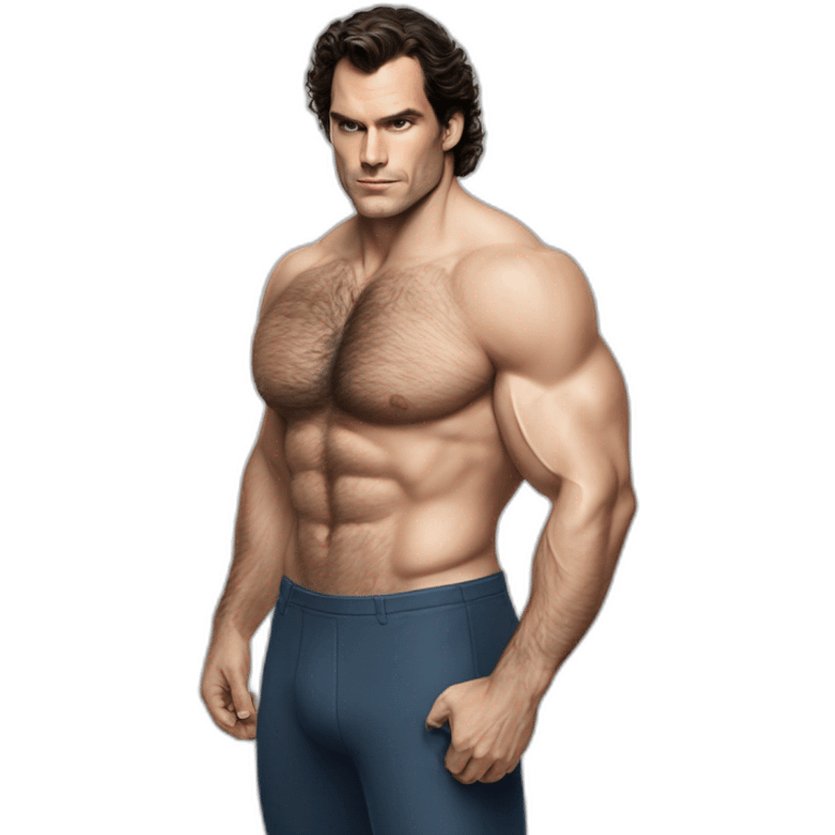 Henry Cavil hairy whole body men's health cover emoji