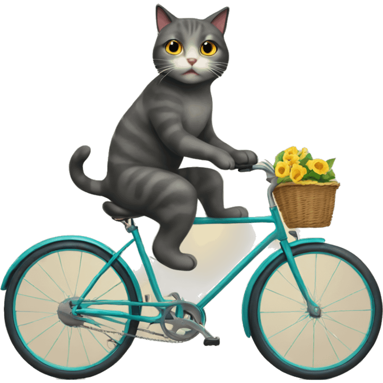 cat on bicycle emoji