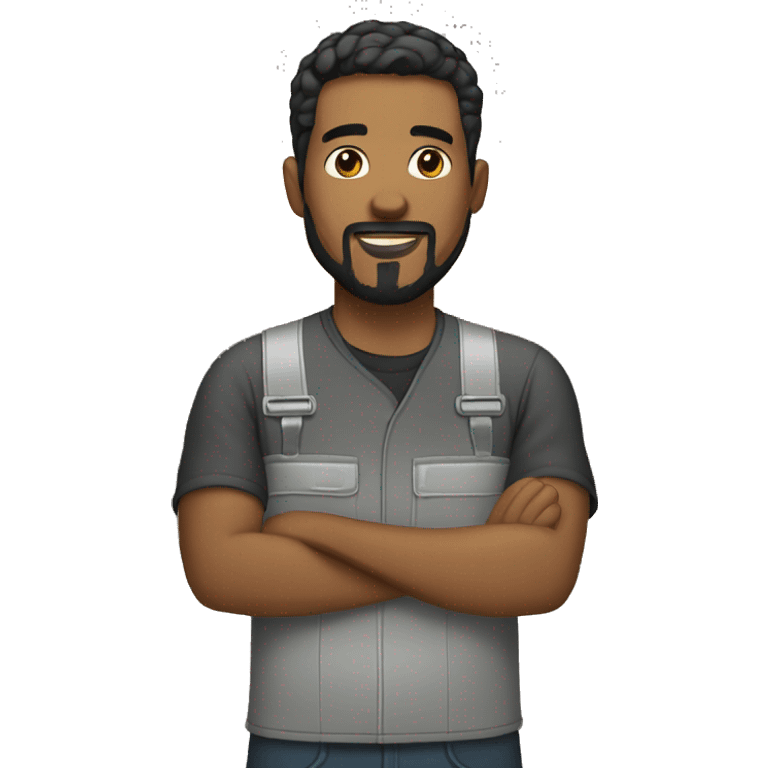 Mechanic with black short hair and goatee  emoji