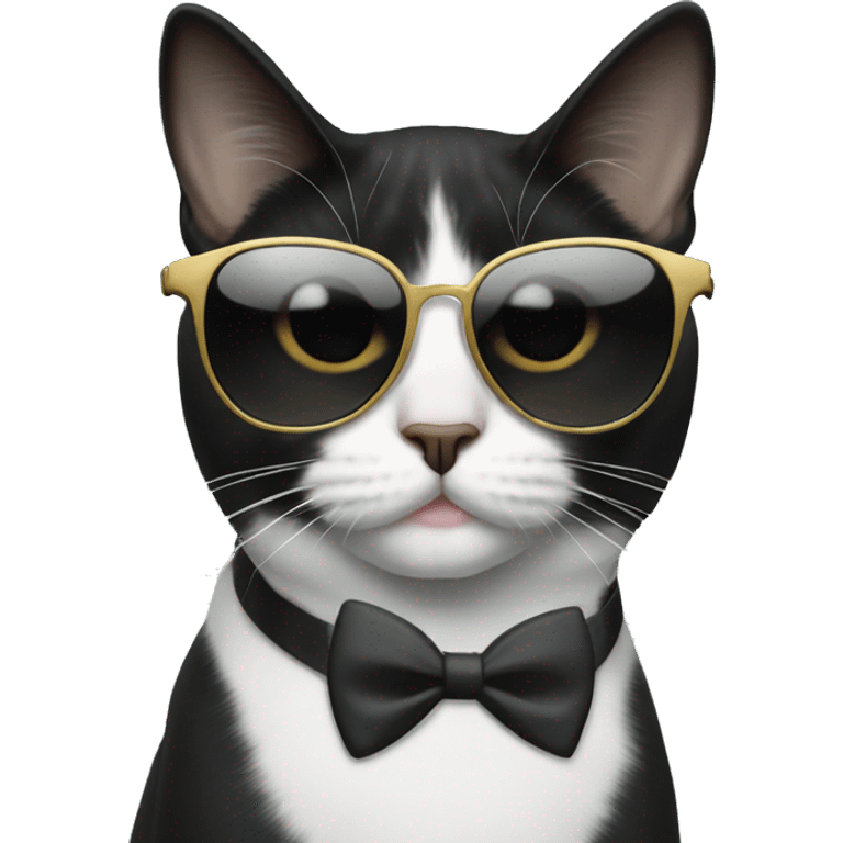 tuxedo cat wearing sunglasses  emoji