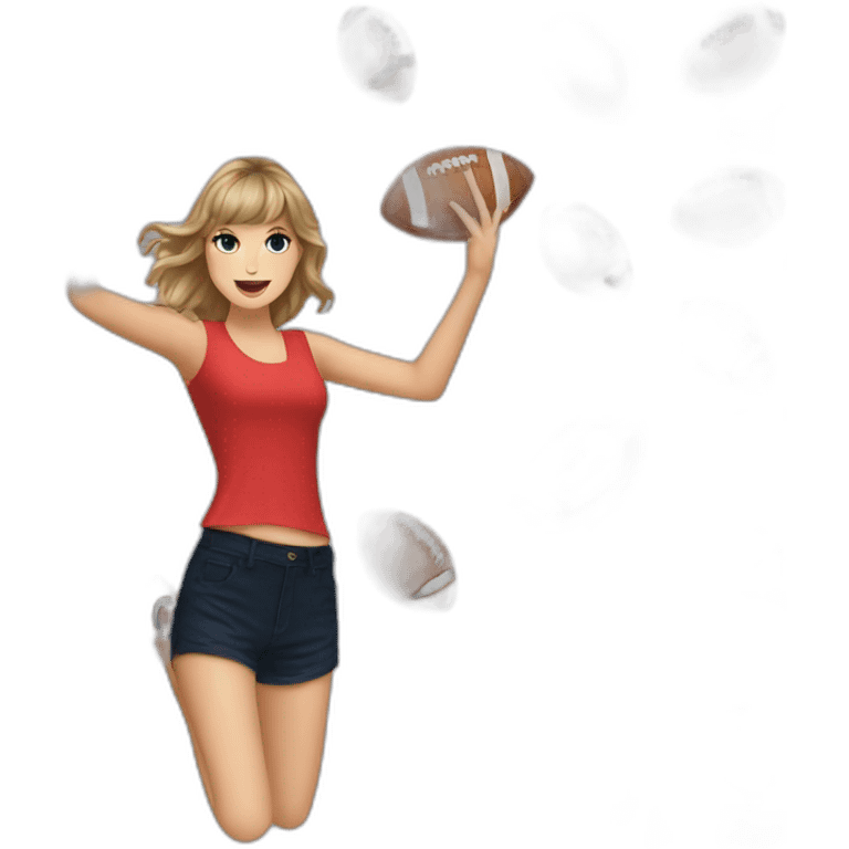 Taylor swift throwing a football emoji