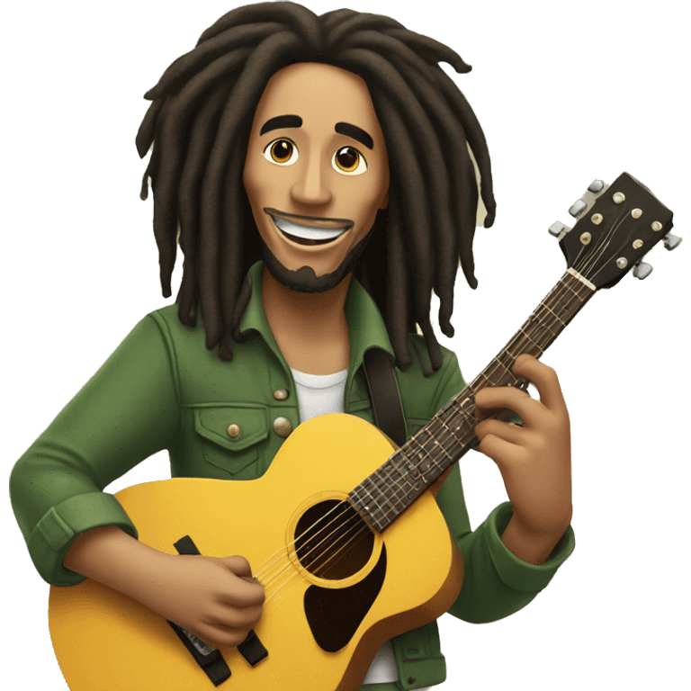 Bob marley with guitar emoji