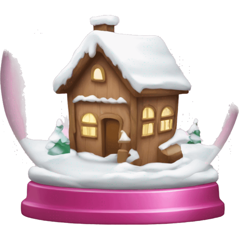 Pink Christmas snow globe emoji