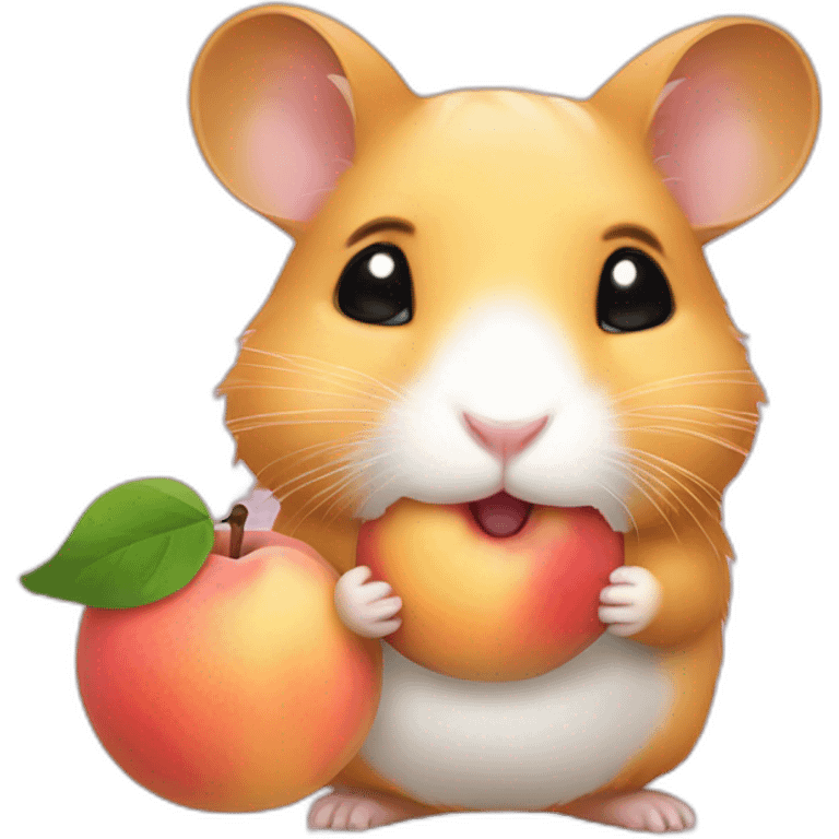 hamster holding a peach emoji