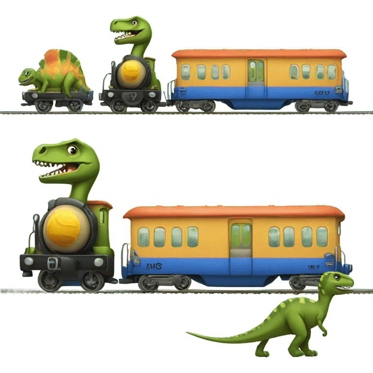 Dinosaur that is a train emoji