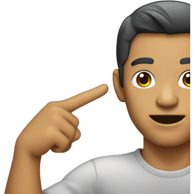 man pointing at his ear emoji