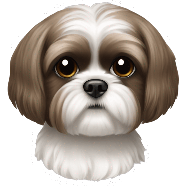 brunette shih tzu white girl cute short hair  emoji