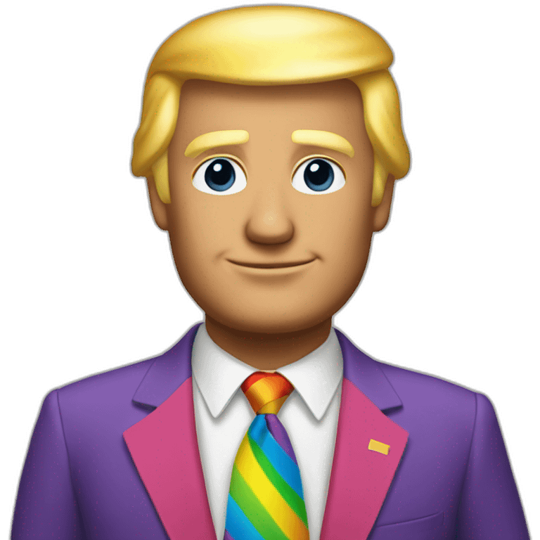 donald trump in a rainbow suit emoji