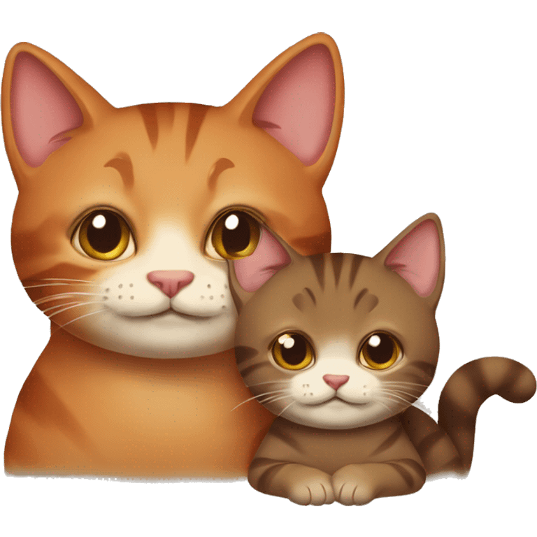 Red and brown cats are purring  emoji