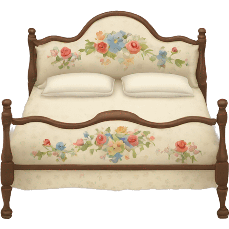 Vintage bed with flower design emoji