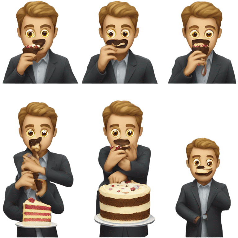 Man eating cake emoji