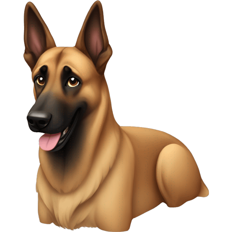 Malinoise dog with long hair emoji