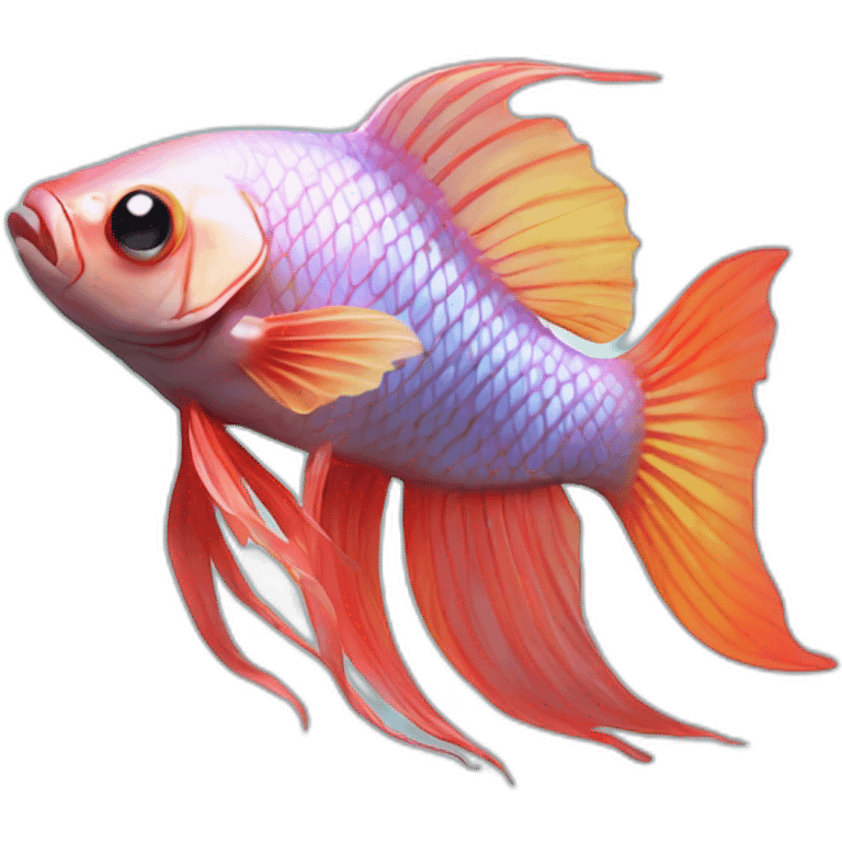 beta fish with halo on its head emoji