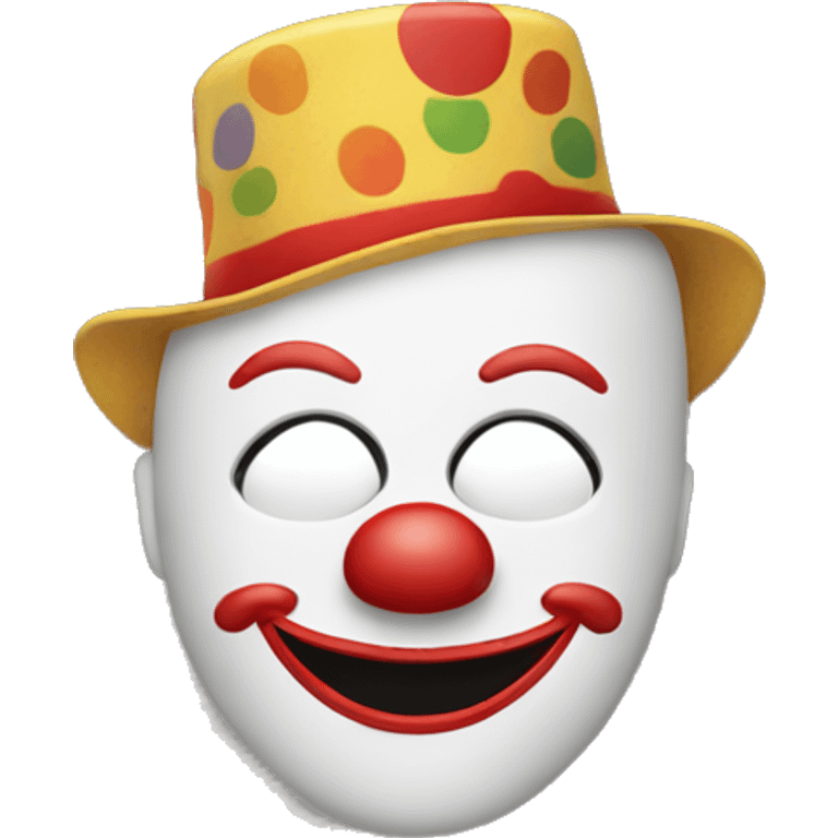 smiling face behind clown mask emoji