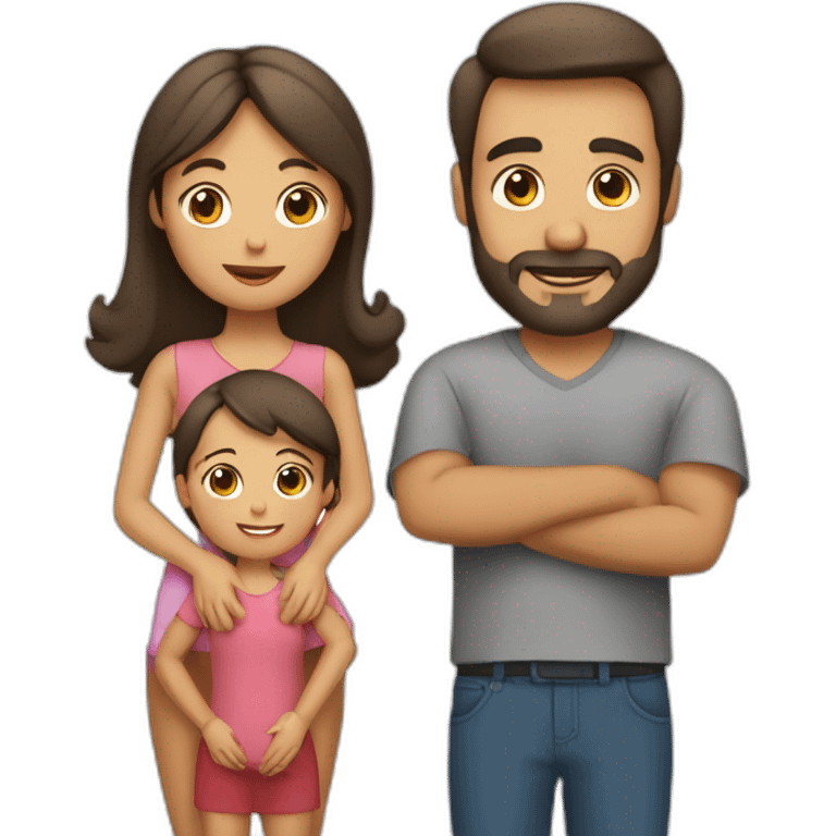 Padre y madre con una hija y dos hijo emoji