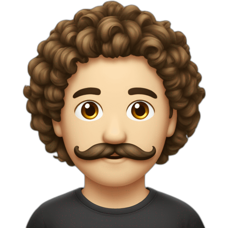 Métisse cheveux court bouclé moustache et bouc emoji