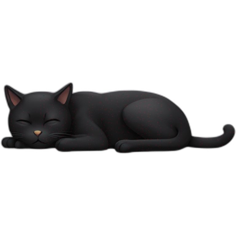 Black cat sleeping emoji