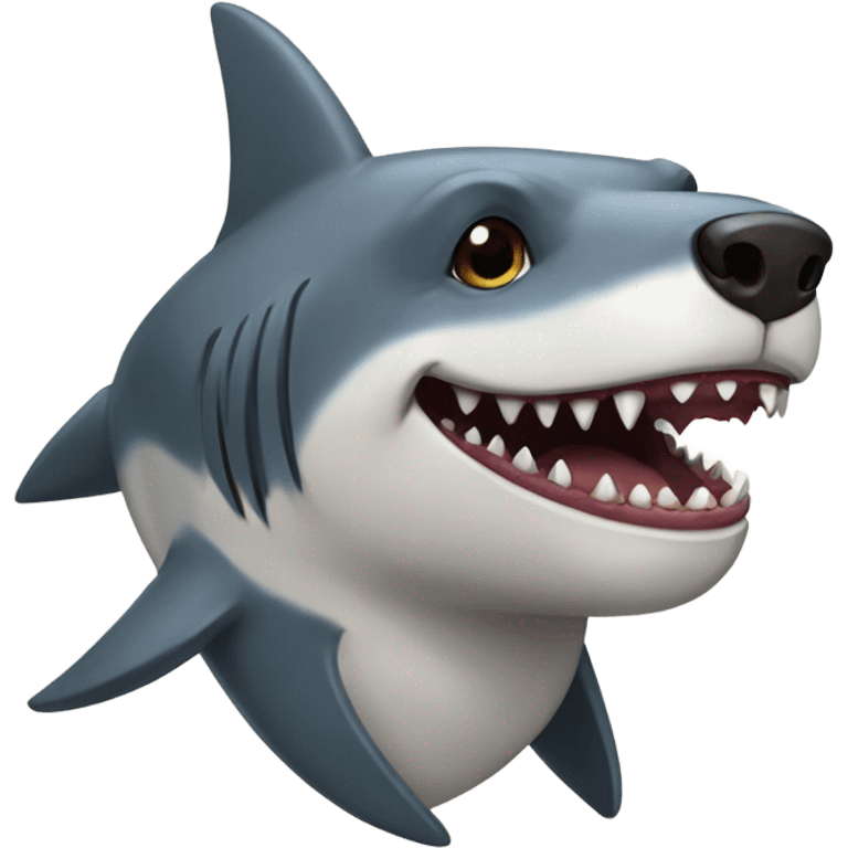 Half dog half shark hybrid emoji