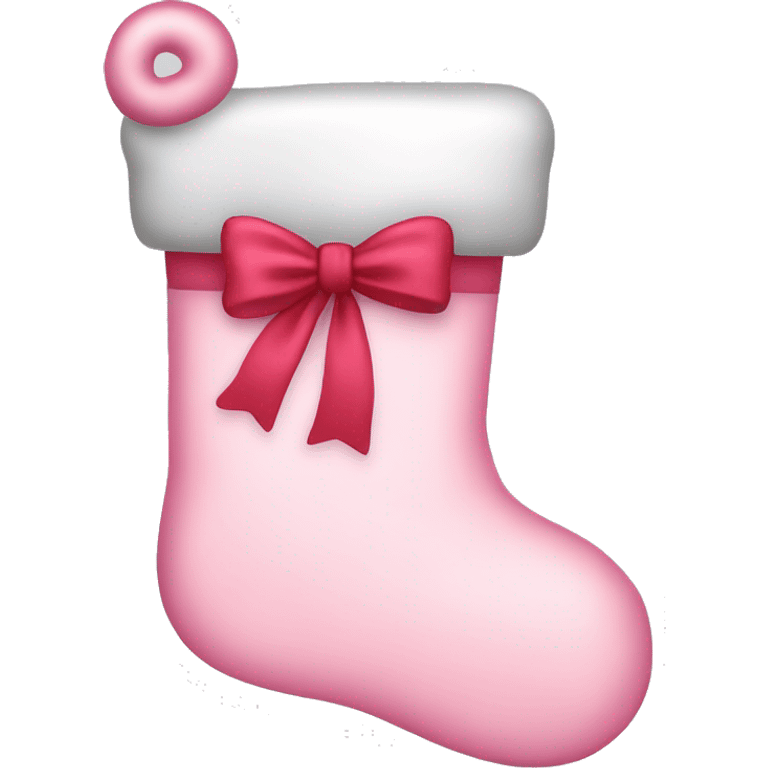  light pink Christmas stocking with bow emoji