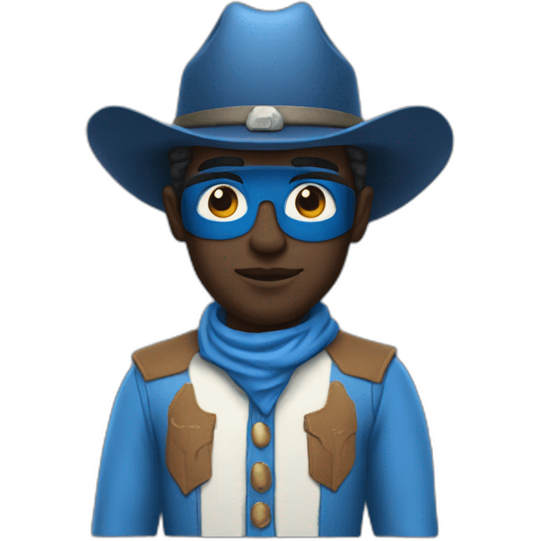 Cowboy with blue skin and a blue outfit emoji