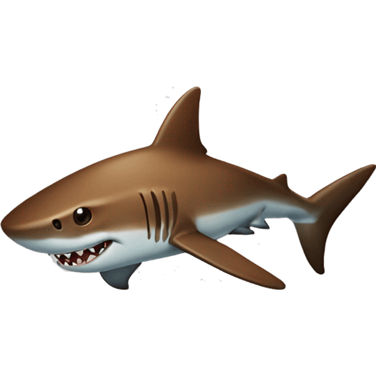 A shark that is brown in colo with brown stripes emoji