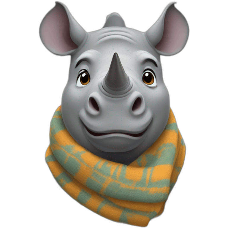 rhino wearing a scarf emoji