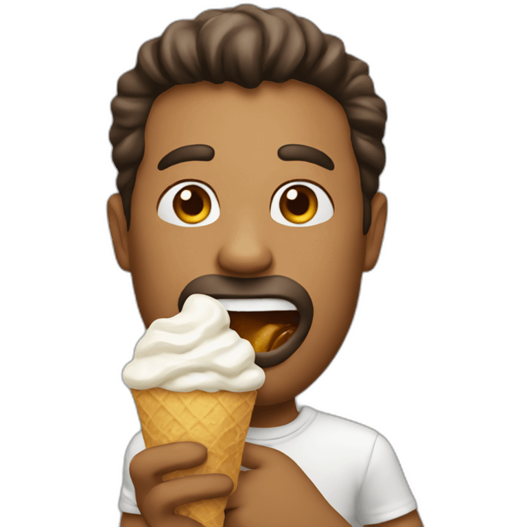 a man eating icecream emoji