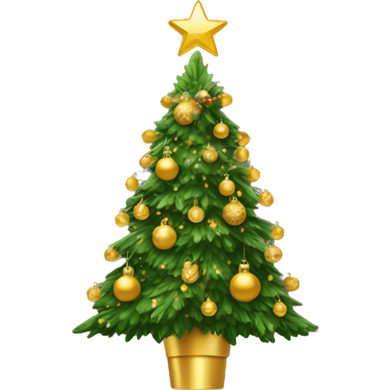 christmas tree with gold ornaments  emoji