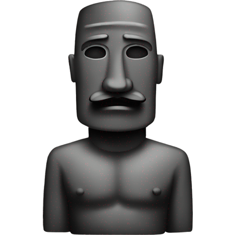 Moai with mustache on the side emoji