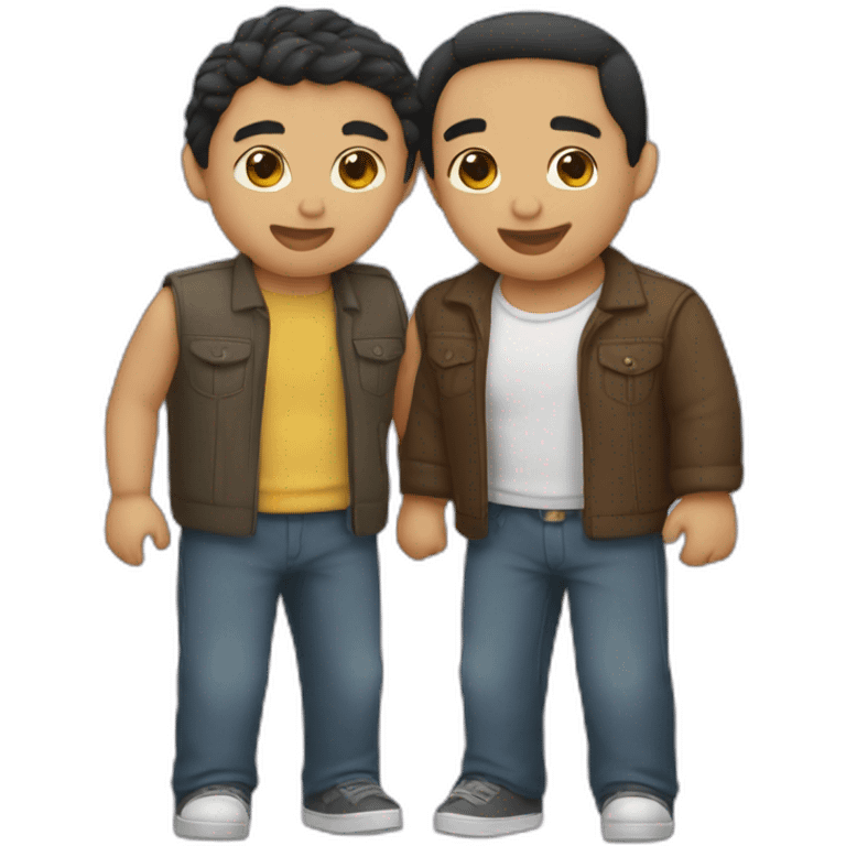 Latino-male-and-caucasian-male-kissing emoji