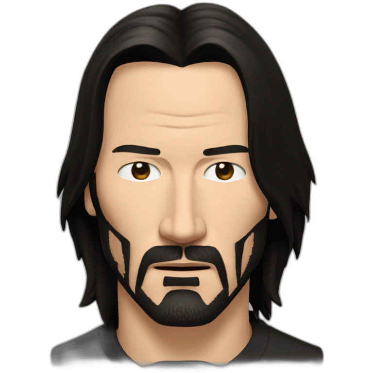 Keanu Reeves in a awkward face emoji