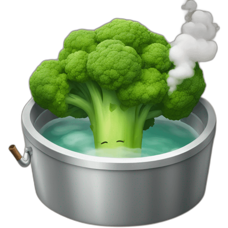 Broccoli sitting in a hot tub smoking a cigar emoji