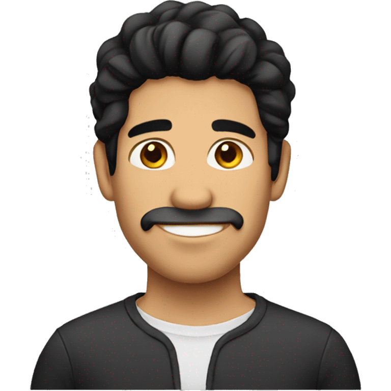 Hispanic man with black hair, no moustache emoji