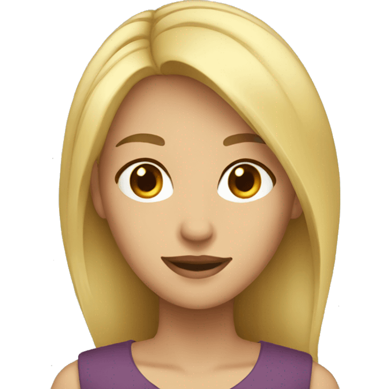 a blonde character with brown eyes working emoji