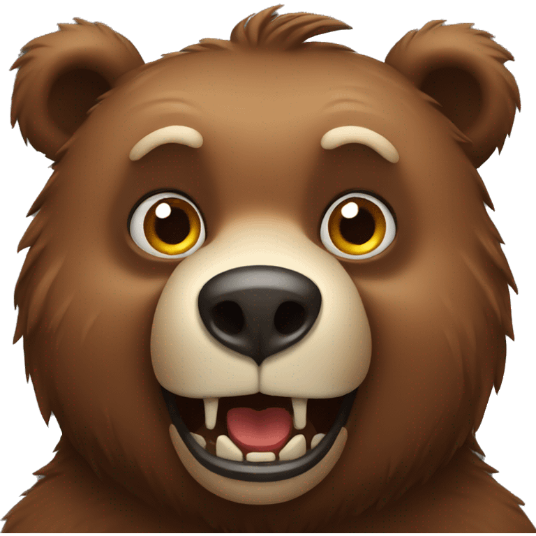 Scary brown bear emoji